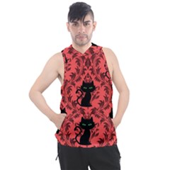 Cat Pattern Men s Sleeveless Hoodie by NerdySparkleGoth