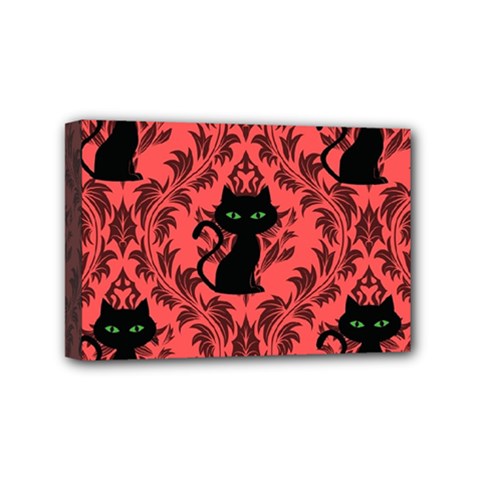 Cat Pattern Mini Canvas 6  X 4  (stretched) by NerdySparkleGoth