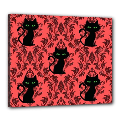 Cat Pattern Canvas 24  X 20  (stretched) by NerdySparkleGoth