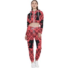 Cat Pattern Cropped Zip Up Lounge Set by NerdySparkleGoth