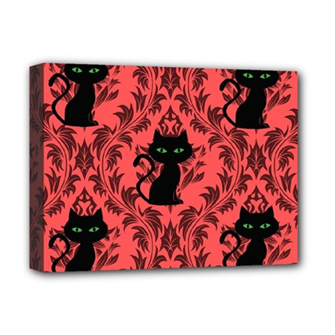 Cat Pattern Deluxe Canvas 16  X 12  (stretched)  by NerdySparkleGoth