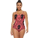 Cat Pattern Retro Full Coverage Swimsuit View1