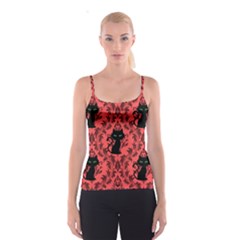 Cat Pattern Spaghetti Strap Top by NerdySparkleGoth