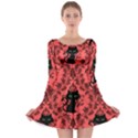 Cat Pattern Long Sleeve Skater Dress View1