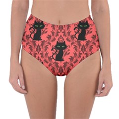 Cat Pattern Reversible High-waist Bikini Bottoms by NerdySparkleGoth