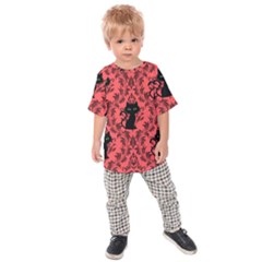 Cat Pattern Kids  Raglan Tee