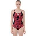 Cat Pattern Cut Out Top Tankini Set View1