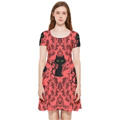 Cat Pattern Inside Out Cap Sleeve Dress by NerdySparkleGoth