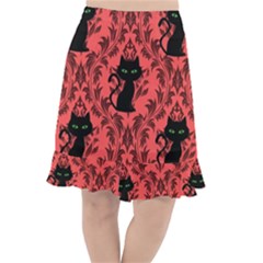 Cat Pattern Fishtail Chiffon Skirt by NerdySparkleGoth