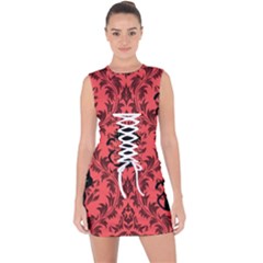 Cat Pattern Lace Up Front Bodycon Dress by NerdySparkleGoth