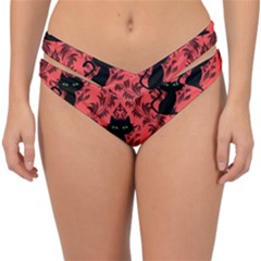 Cat Pattern Double Strap Halter Bikini Bottom