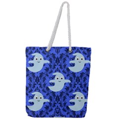 Ghost Pattern Full Print Rope Handle Tote (large) by NerdySparkleGoth