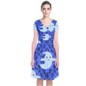 Ghost Pattern Short Sleeve Front Wrap Dress View1