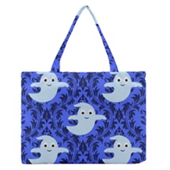 Ghost Pattern Zipper Medium Tote Bag by NerdySparkleGoth