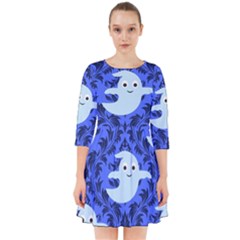 Ghost Pattern Smock Dress