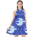 Ghost Pattern Halter Neckline Chiffon Dress  View1