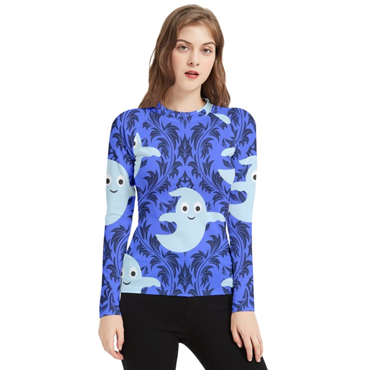 Ghost Pattern Women s Long Sleeve Rash Guard