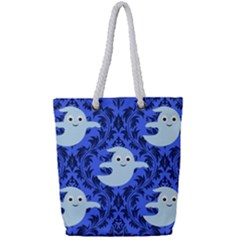 Ghost Pattern Full Print Rope Handle Tote (small) by NerdySparkleGoth