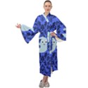 Ghost Pattern Maxi Velour Kimono View1