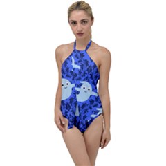 Ghost Pattern Go With The Flow One Piece Swimsuit by NerdySparkleGoth