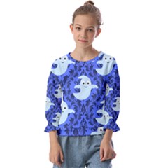 Ghost Pattern Kids  Cuff Sleeve Top