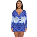 Ghost Pattern Long Sleeve Boyleg Swimsuit View1