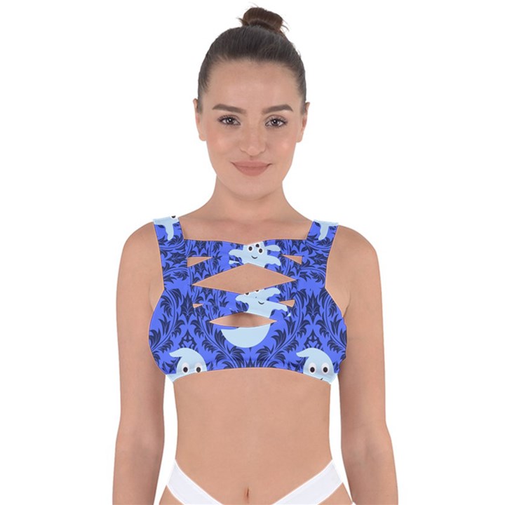 Ghost Pattern Bandaged Up Bikini Top