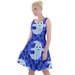 Ghost Pattern Knee Length Skater Dress by NerdySparkleGoth