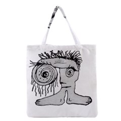 Weird Fantasy Creature Drawing Grocery Tote Bag by dflcprintsclothing