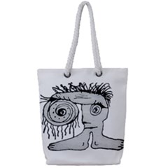 Weird Fantasy Creature Drawing Full Print Rope Handle Tote (small) by dflcprintsclothing