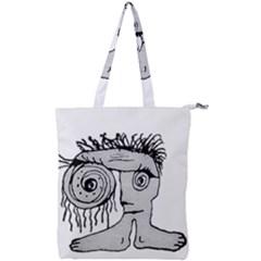 Weird Fantasy Creature Drawing Double Zip Up Tote Bag by dflcprintsclothing