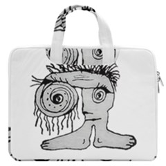 Weird Fantasy Creature Drawing Macbook Pro Double Pocket Laptop Bag (large)