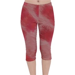 Strawberries Velvet Capri Leggings  by kiernankallan