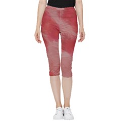 Strawberries Inside Out Lightweight Velour Capri Leggings 