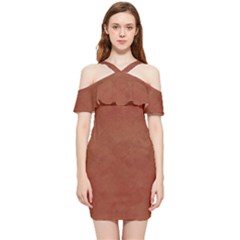 Toffee Shoulder Frill Bodycon Summer Dress by kiernankallan