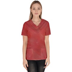 Red Velvet Women s V-neck Scrub Top by kiernankallan