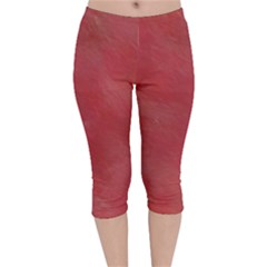 Red Velvet Velvet Capri Leggings  by kiernankallan