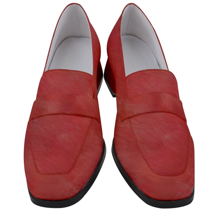 Red Velvet Women s Chunky Heel Loafers