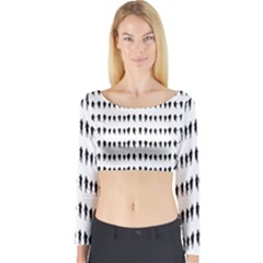 Athletic Running Graphic Silhouette Pattern Long Sleeve Crop Top by dflcprintsclothing