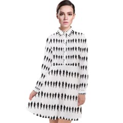 Athletic Running Graphic Silhouette Pattern Long Sleeve Chiffon Shirt Dress by dflcprintsclothing