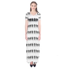 Athletic Running Graphic Silhouette Pattern Short Sleeve Maxi Dress by dflcprintsclothing