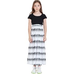 Athletic Running Graphic Silhouette Pattern Kids  Flared Maxi Skirt by dflcprintsclothing