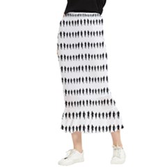 Athletic Running Graphic Silhouette Pattern Maxi Fishtail Chiffon Skirt by dflcprintsclothing