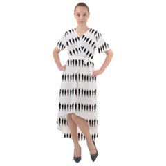 Athletic Running Graphic Silhouette Pattern Front Wrap High Low Dress by dflcprintsclothing