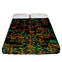 Love Forest Filled With Respect And The Flower Power Of Colors Fitted Sheet (queen Size) by pepitasart