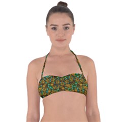 Love Forest Filled With Respect And The Flower Power Of Colors Halter Bandeau Bikini Top by pepitasart