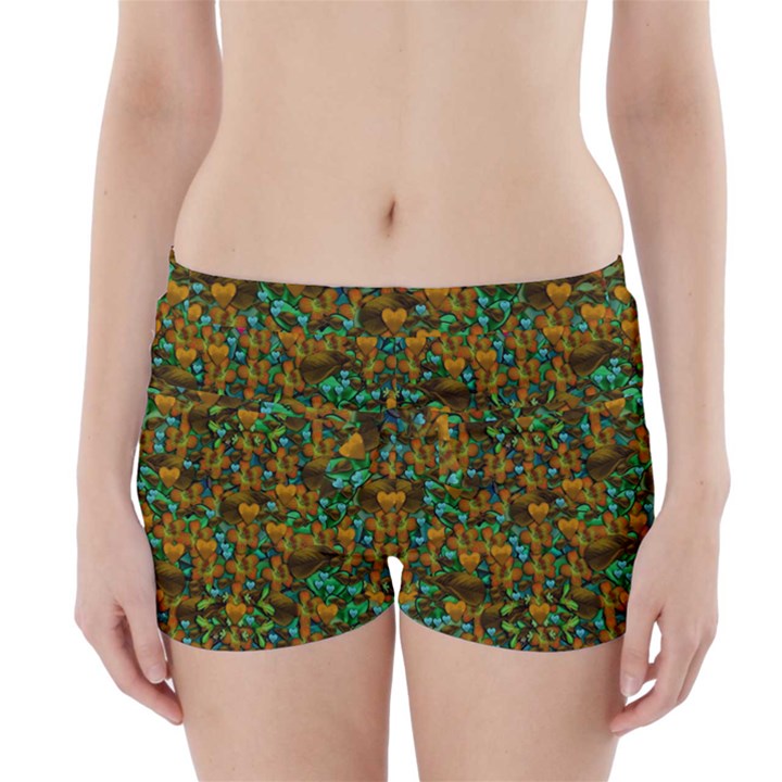 Love Forest Filled With Respect And The Flower Power Of Colors Boyleg Bikini Wrap Bottoms