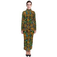 Love Forest Filled With Respect And The Flower Power Of Colors Turtleneck Maxi Dress by pepitasart