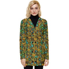 Love Forest Filled With Respect And The Flower Power Of Colors Button Up Hooded Coat 