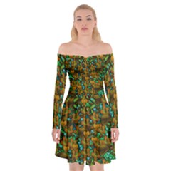 Love Forest Filled With Respect And The Flower Power Of Colors Off Shoulder Skater Dress by pepitasart